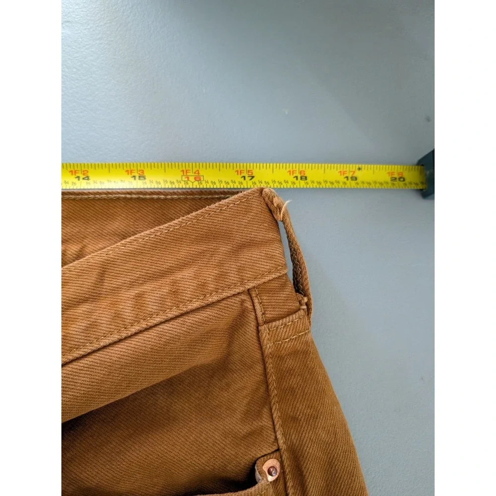 Levi's 501 Mens Denim Jeans Size 36x29 Button Fly Straight‎ Leg Khaki